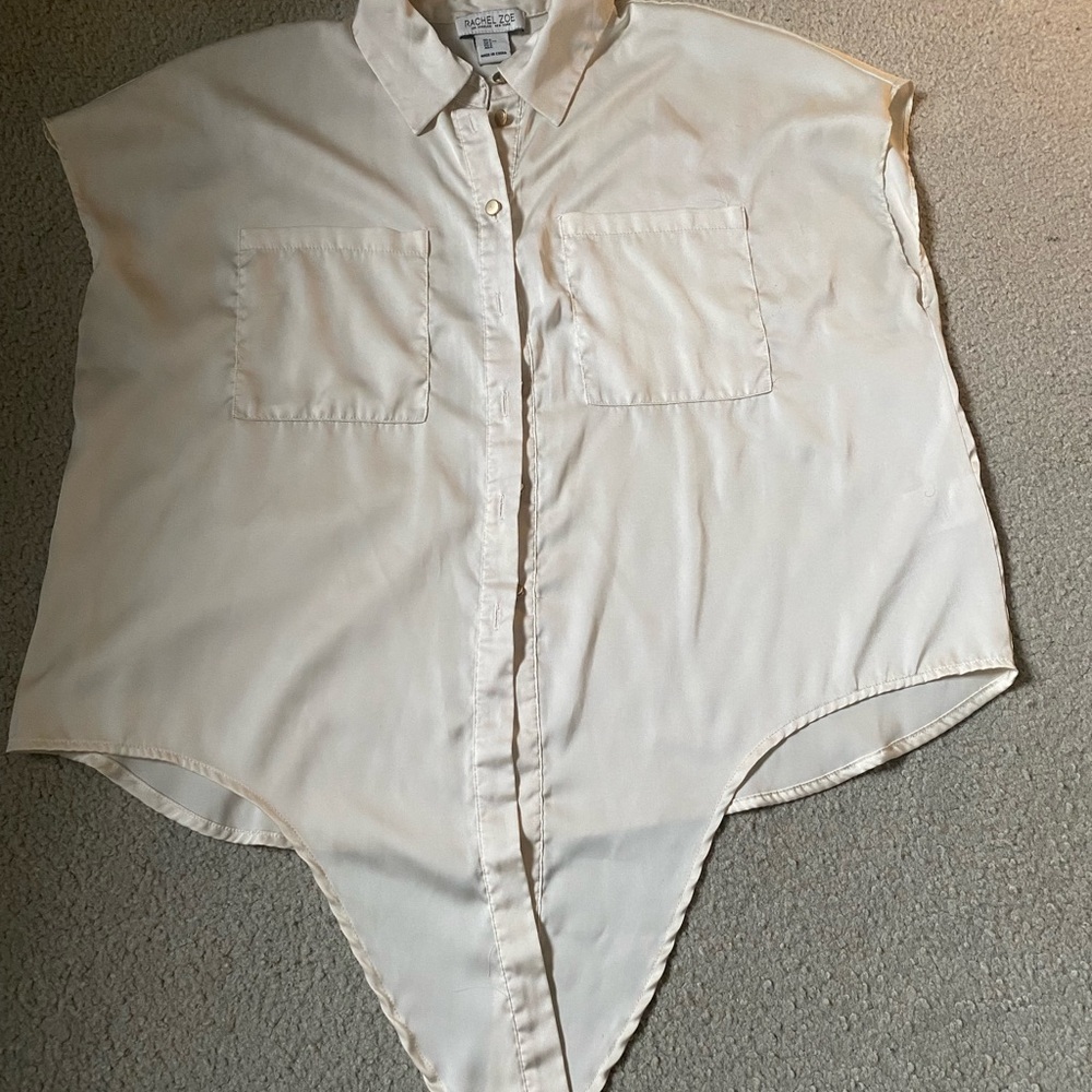 Rachel Zoe Ivory Satin Blouse